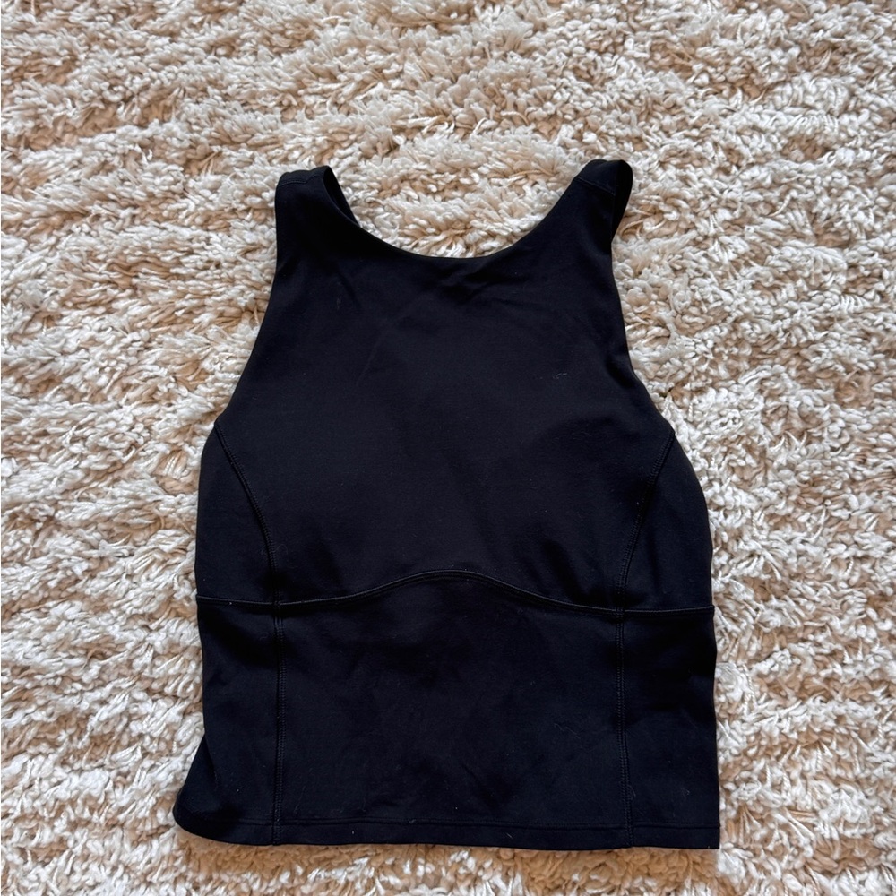 Lululemon Black Cropped Criss Cross Tank Top Size 2